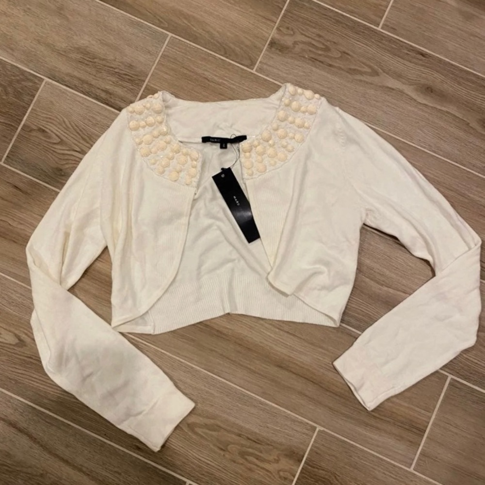 NEW with Tags Marc Jacobs White Beaded Balero